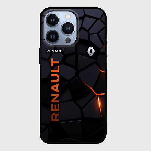 Чехол iPhone 13 Pro Renault - плиты с эффектом свечения / 3D-Черный – фото 1