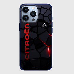Чехол для iPhone 13 Pro Citroen - плиты с эффектом свечения, цвет: 3D-тёмно-синий