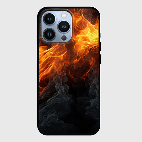 Чехол iPhone 13 Pro Огонь и дым / 3D-Черный – фото 1