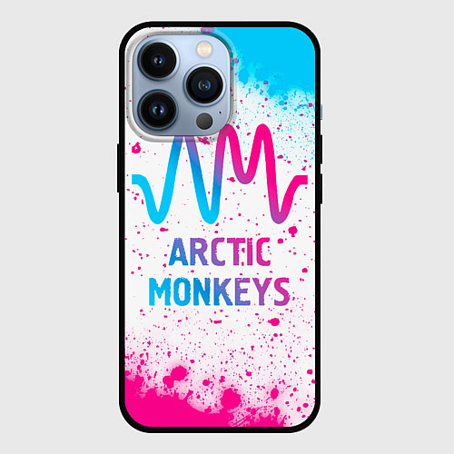 Чехол iPhone 13 Pro Arctic Monkeys neon gradient style / 3D-Черный – фото 1