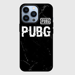 Чехол для iPhone 13 Pro PUBG glitch на темном фоне посередине, цвет: 3D-черный