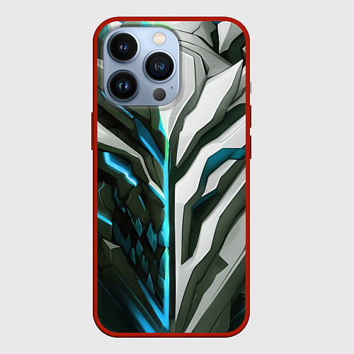 Чехол iPhone 13 Pro Броня адская и райская синяя / 3D-Красный – фото 1