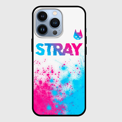 Чехол iPhone 13 Pro Stray neon gradient style посередине / 3D-Черный – фото 1