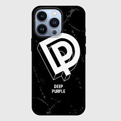 Чехол iPhone 13 Pro Deep Purple glitch на темном фоне