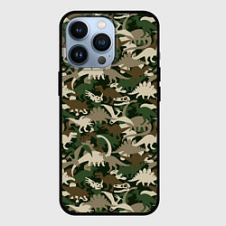 Чехол iPhone 13 Pro Динозавры - камуфляж
