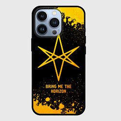 Чехол для iPhone 13 Pro Bring Me the Horizon - gold gradient, цвет: 3D-черный