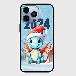 Чехол для iPhone 13 Pro 2024 праздничный дракончик, цвет: 3D-черный
