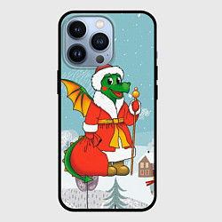 Чехол для iPhone 13 Pro Санта дракон 2024, цвет: 3D-черный