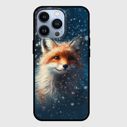 Чехол iPhone 13 Pro Fox in the snow / 3D-Черный – фото 1