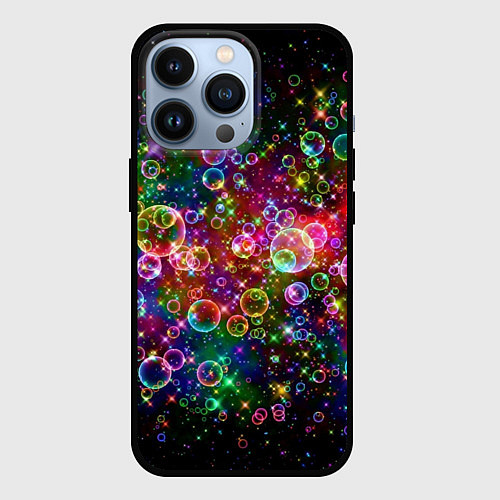 Чехол iPhone 13 Pro Мыльные пузырики / 3D-Черный – фото 1