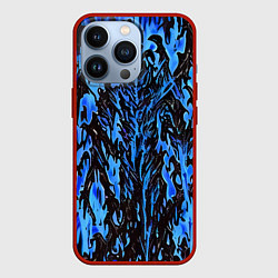 Чехол для iPhone 13 Pro Демонический доспех синий, цвет: 3D-красный