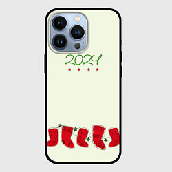 Чехол для iPhone 13 Pro Рождественские носки, цвет: 3D-черный