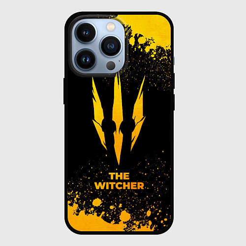 Чехол iPhone 13 Pro The Witcher - gold gradient / 3D-Черный – фото 1