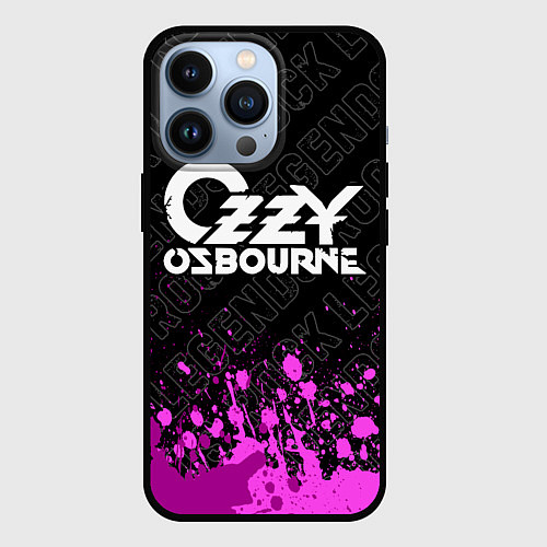 Чехол iPhone 13 Pro Ozzy Osbourne rock legends посередине / 3D-Черный – фото 1