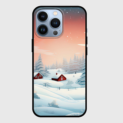 Чехол iPhone 13 Pro Погружение в зимнюю атмосферу / 3D-Черный – фото 1