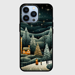 Чехол для iPhone 13 Pro Зима в городе ожидание праздника, цвет: 3D-черный