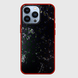 Чехол для iPhone 13 Pro Черные узоры, цвет: 3D-красный