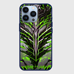 Чехол для iPhone 13 Pro Киберпанк доспех зелёный, цвет: 3D-тёмно-синий