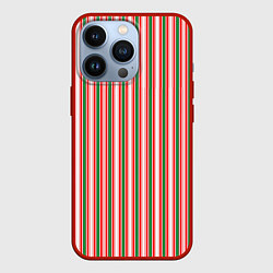 Чехол для iPhone 13 Pro Полоса красная зеленая, цвет: 3D-красный