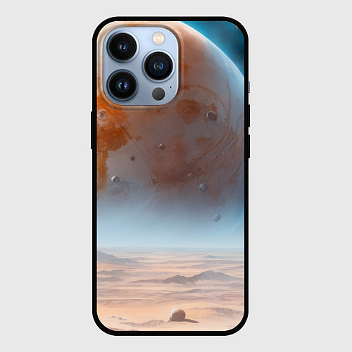 Чехол iPhone 13 Pro Космический марсианский пейзаж / 3D-Черный – фото 1
