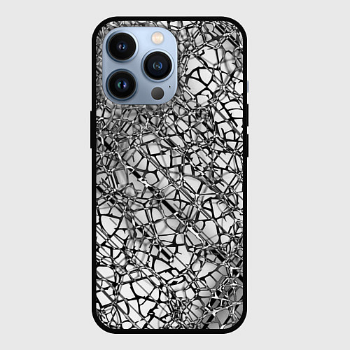 Чехол iPhone 13 Pro Разбитое зеркало / 3D-Черный – фото 1