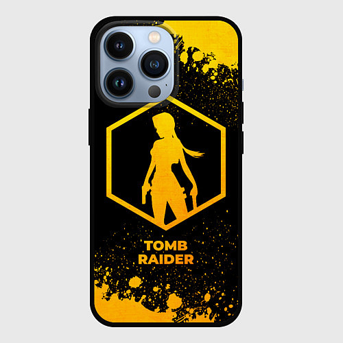 Чехол iPhone 13 Pro Tomb Raider - gold gradient / 3D-Черный – фото 1