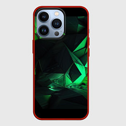 Чехол для iPhone 13 Pro Абстрактное выражение зелени, цвет: 3D-красный
