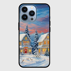 Чехол для iPhone 13 Pro Сказочный новогодний городок, цвет: 3D-черный