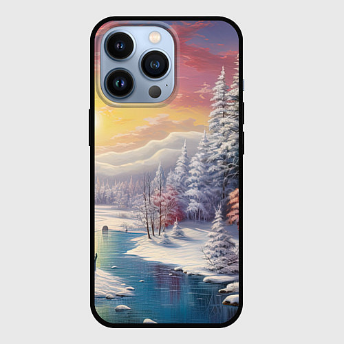 Чехол iPhone 13 Pro Сказочное сияние нового года / 3D-Черный – фото 1