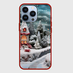 Чехол для iPhone 13 Pro Вьюга веселья и подарков, цвет: 3D-красный