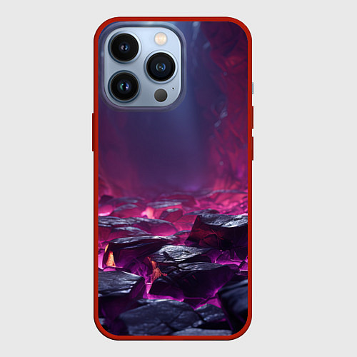 Чехол iPhone 13 Pro Абстрактные фрагменты / 3D-Красный – фото 1