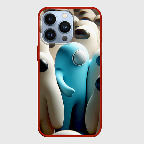 Чехол iPhone 13 Pro Among us - ai art - video game / 3D-Красный – фото 1