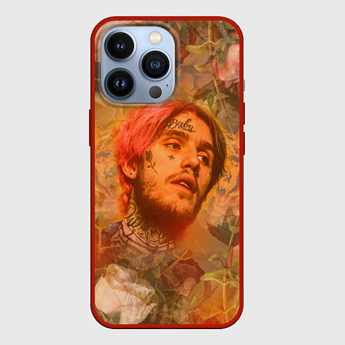 Чехол iPhone 13 Pro Lil Peep розы / 3D-Красный – фото 1