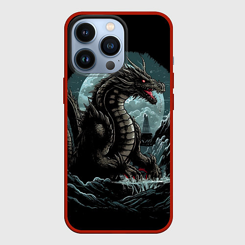 Чехол iPhone 13 Pro Дракон зимних ночей / 3D-Красный – фото 1