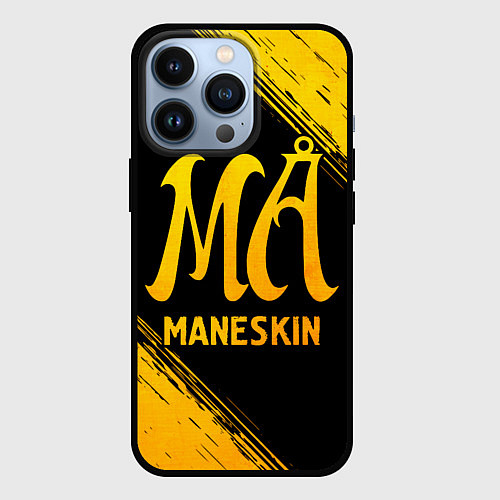 Чехол iPhone 13 Pro Maneskin - gold gradient / 3D-Черный – фото 1