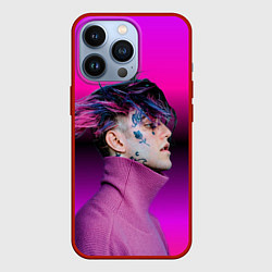 Чехол для iPhone 13 Pro Lil Peep фиолетовый лук, цвет: 3D-красный