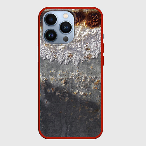 Чехол iPhone 13 Pro Коррозия металла гранж текстура / 3D-Красный – фото 1