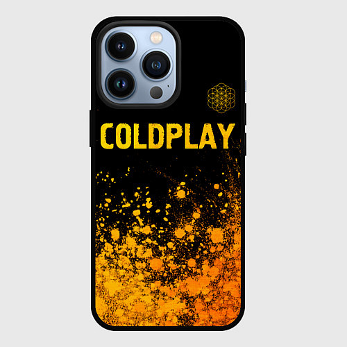 Чехол iPhone 13 Pro Coldplay - gold gradient посередине / 3D-Черный – фото 1