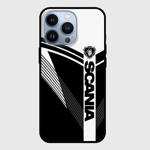 Чехол iPhone 13 Pro Scania логотип на абстрактном фоне / 3D-Черный – фото 1