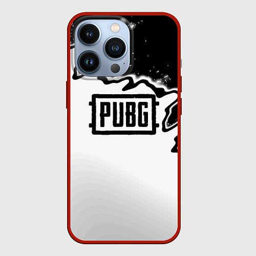 Чехол iPhone 13 Pro PUBG абстракцион гейм шутер / 3D-Красный – фото 1