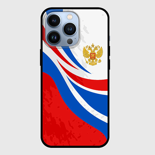 Чехол iPhone 13 Pro Россия - спортивная униформа / 3D-Черный – фото 1