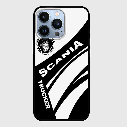 Чехол iPhone 13 Pro Scania дальнобойщик / 3D-Черный – фото 1