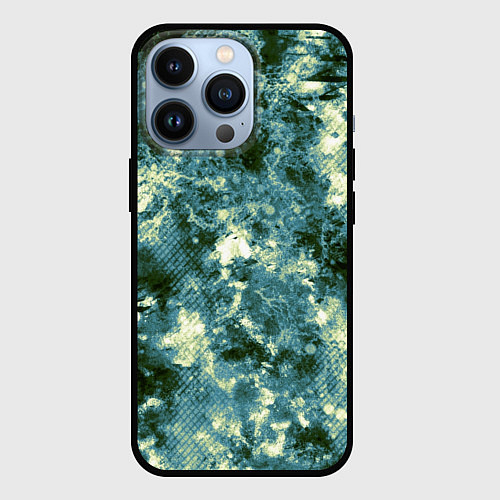 Чехол iPhone 13 Pro Абстракция - ocean in grunge style / 3D-Черный – фото 1