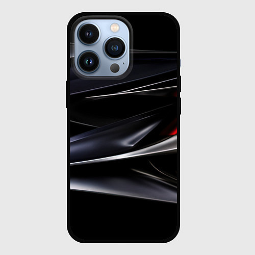 Чехол iPhone 13 Pro Black red abstract / 3D-Черный – фото 1