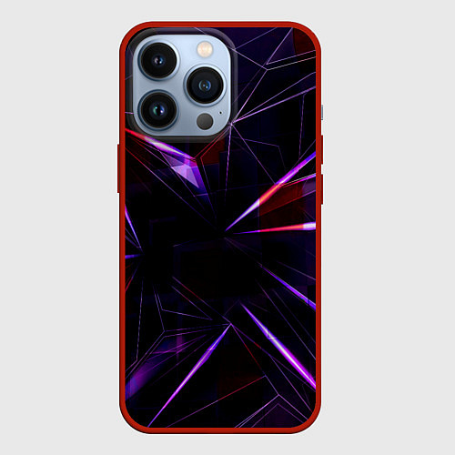 Чехол iPhone 13 Pro Фиолетовый хрусталь / 3D-Красный – фото 1