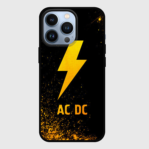 Чехол iPhone 13 Pro AC DC - gold gradient / 3D-Черный – фото 1