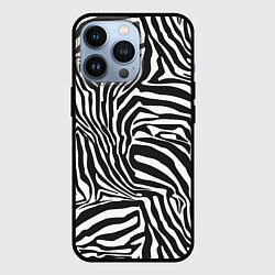 Чехол iPhone 13 Pro Шкура зебры черно - белая графика