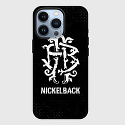 Чехол iPhone 13 Pro Nickelback glitch на темном фоне