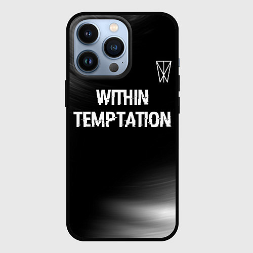 Чехол iPhone 13 Pro Within Temptation glitch на темном фоне посередине / 3D-Черный – фото 1