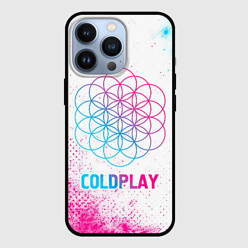 Чехол iPhone 13 Pro Coldplay neon gradient style / 3D-Черный – фото 1